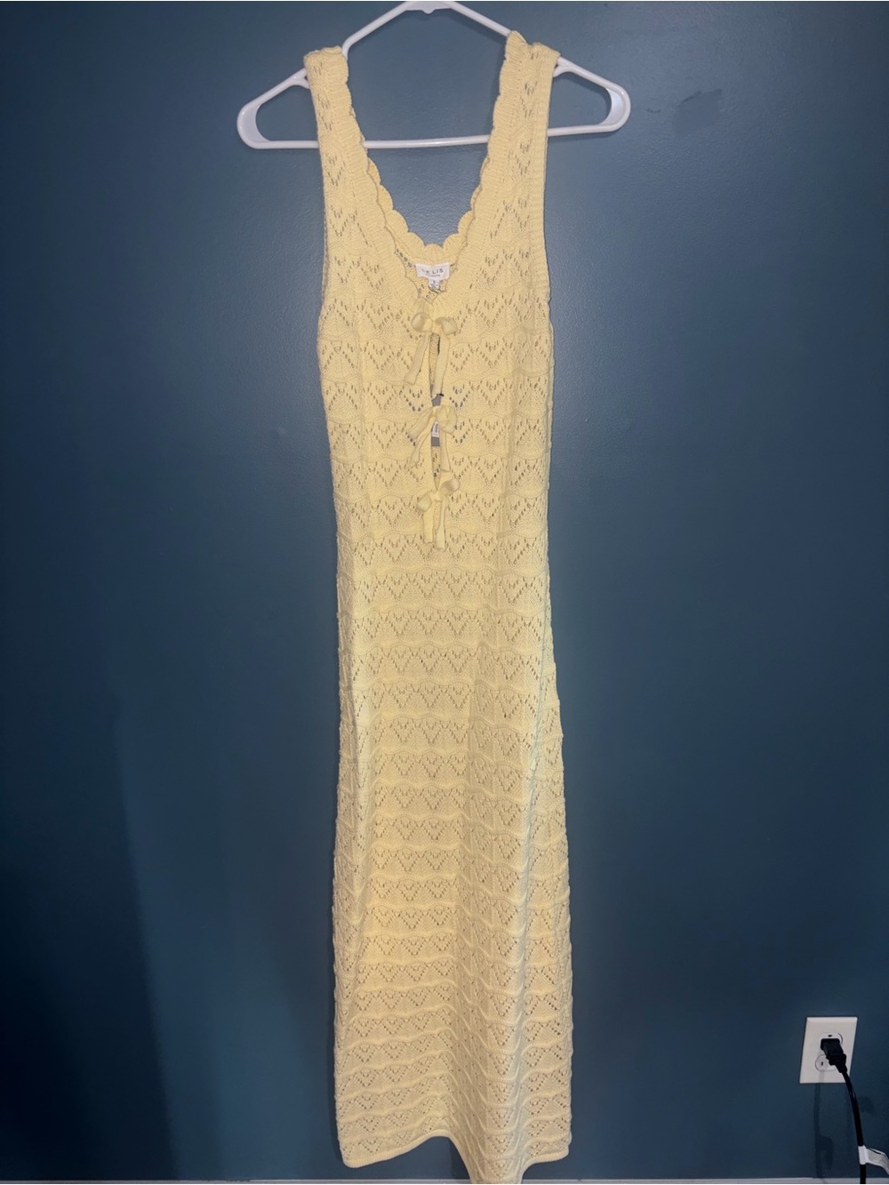 Yellow Crochet Knit Maxi Dress